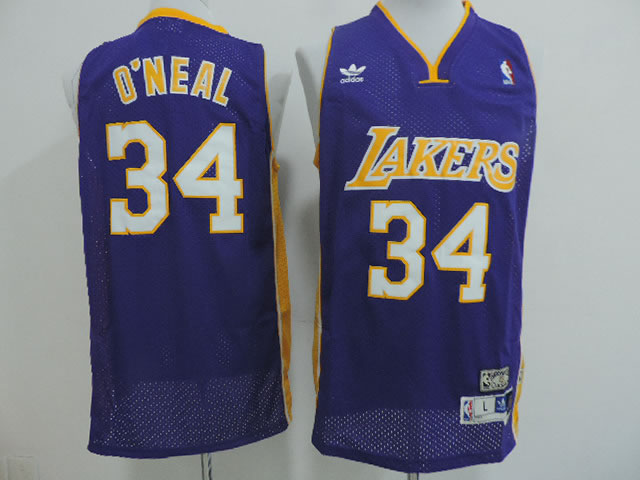 Los Angeles Lakers #34 Shaquille O'Neal Purple Throwback Swingman Jerseys,We sell and wholesale Los Angeles Lakers #34 Shaquille O'Neal Purple Throwback Swingman Jerseys on line form chian!