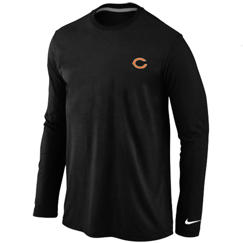 Men Nike Chicago Bears Logo Long Sleeve T-Shirt Black,We sell and wholesale Men Nike Chicago Bears Logo Long Sleeve T-Shirt Black on line form chian!
