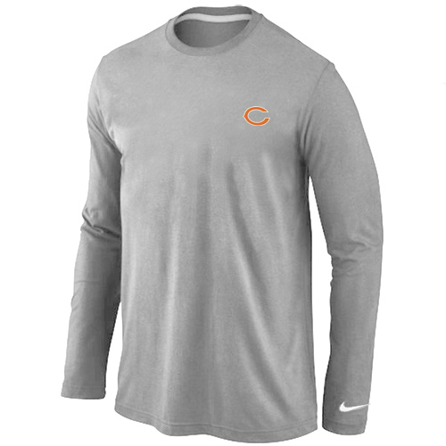 Men Nike Chicago Bears Logo Long Sleeve T-Shirt Gray,We sell and wholesale Men Nike Chicago Bears Logo Long Sleeve T-Shirt Gray on line form chian!