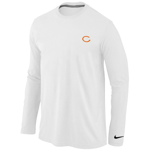 Men Nike Chicago Bears Logo Long Sleeve T-Shirt White,We sell and wholesale Men Nike Chicago Bears Logo Long Sleeve T-Shirt White on line form chian!