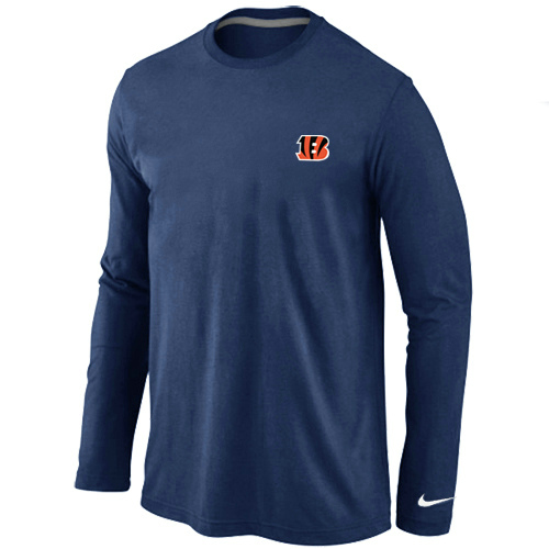 Men Nike Cincinnati Bengals Logo Long Sleeve T-Shirt D.Blue,We sell and wholesale Men Nike Cincinnati Bengals Logo Long Sleeve T-Shirt D.Blue on line form chian!