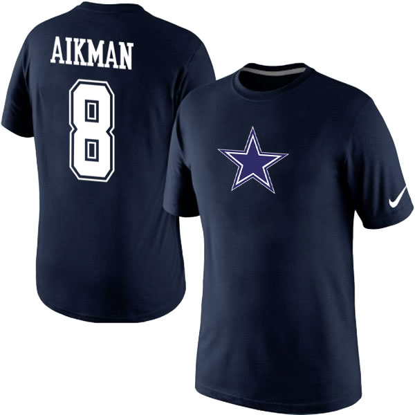 Men Nike Dallas Cowboys 8 Troy Aikman Player Name x26 Number T-Shirt Blue,We sell and wholesale Men Nike Dallas Cowboys 8 Troy Aikman Player Name x26 Number T-Shirt Blue on line form chian!
