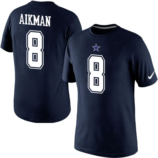 Men Nike Dallas Cowboys 8 Troy Aikman Player Pride Name x26 Number T-Shirt Blue,We sell and wholesale Men Nike Dallas Cowboys 8 Troy Aikman Player Pride Name x26 Number T-Shirt Blue on line form chian!