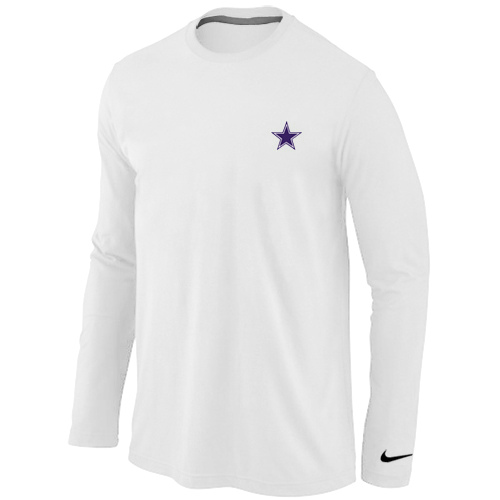 Men Nike Dallas Cowboys Logo Long Sleeve T-Shirt White,We sell and wholesale Men Nike Dallas Cowboys Logo Long Sleeve T-Shirt White on line form chian!