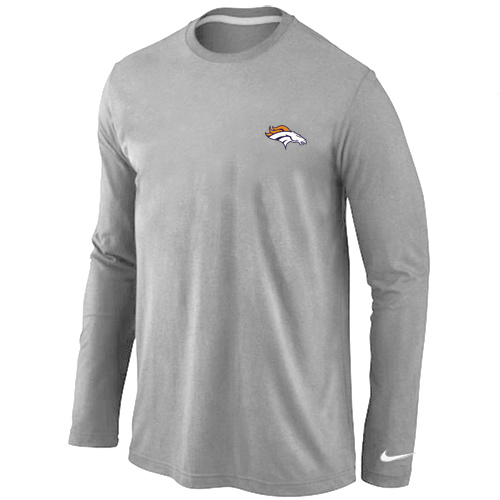 Men Nike Denver Broncos Logo Long Sleeve T-Shirt Gray,We sell and wholesale Men Nike Denver Broncos Logo Long Sleeve T-Shirt Gray on line form chian!