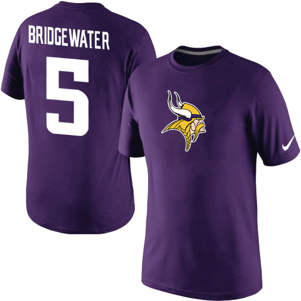 Men Nike Minnesota Vikings 5 Teddy Bridgewater Player Name x26 Number T-Shirt Purple,We sell and wholesale Men Nike Minnesota Vikings 5 Teddy Bridgewater Player Name x26 Number T-Shirt Purple on line form chian!