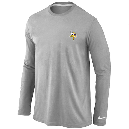 Men Nike Minnesota Vikings Logo Long Sleeve T-Shirt Gray,We sell and wholesale Men Nike Minnesota Vikings Logo Long Sleeve T-Shirt Gray on line form chian!