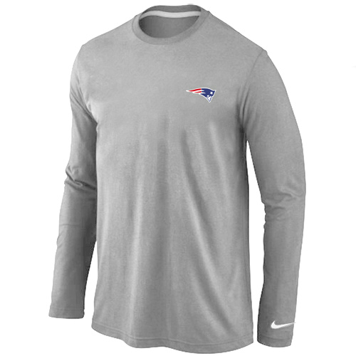 Men Nike New England Patriots Sideline Legend Authentic Logo NFL logo Long Sleeve T-Shirt Gray,We sell and wholesale Men Nike New England Patriots Sideline Legend Authentic Logo NFL logo Long Sleeve T-Shirt Gray on line form chian!