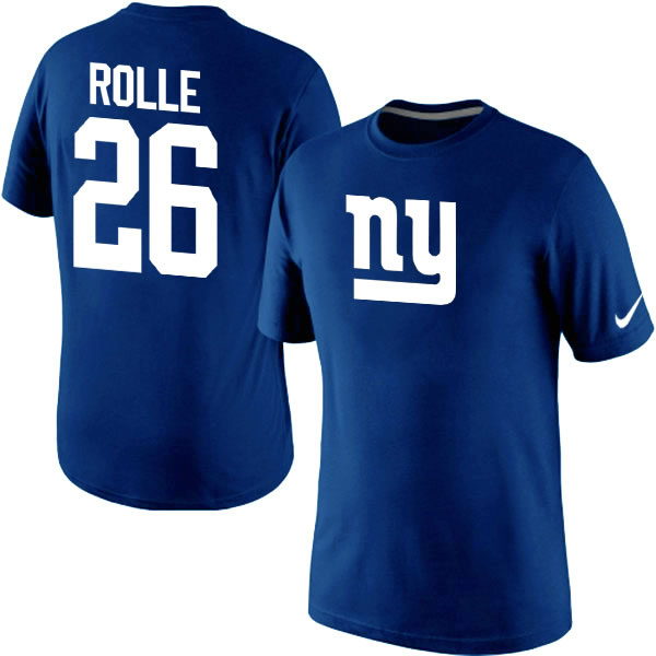 Men Nike New York Giants 26 Antrel Rolle Name x26 Number T-Shirt Blue,We sell and wholesale Men Nike New York Giants 26 Antrel Rolle Name x26 Number T-Shirt Blue on line form chian!