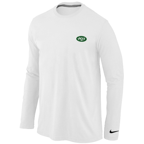 Men Nike New York Jets Logo Long Sleeve T-Shirt White,We sell and wholesale Men Nike New York Jets Logo Long Sleeve T-Shirt White on line form chian!