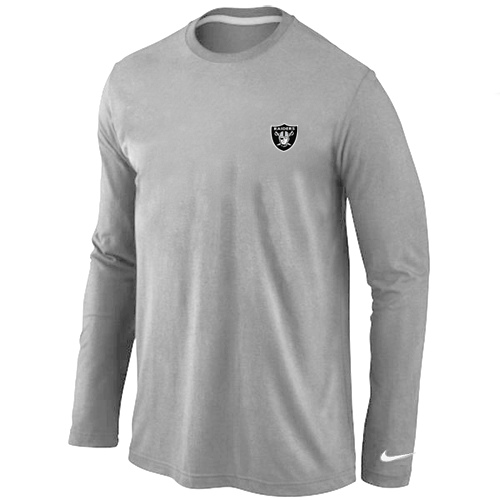 Men Nike Oakland Raiders Logo Long Sleeve T-Shirt Gray,We sell and wholesale Men Nike Oakland Raiders Logo Long Sleeve T-Shirt Gray on line form chian!