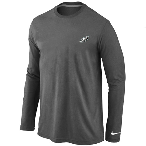 Men Nike Philadelphia Eagles Logo Long Sleeve T-Shirt D.Gray,We sell and wholesale Men Nike Philadelphia Eagles Logo Long Sleeve T-Shirt D.Gray on line form chian!