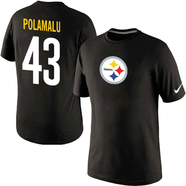 Men Nike Pittsburgh Steelers 43 Troy Polamalu Name x26 Number T-Shirt Black,We sell and wholesale Men Nike Pittsburgh Steelers 43 Troy Polamalu Name x26 Number T-Shirt Black on line form chian!