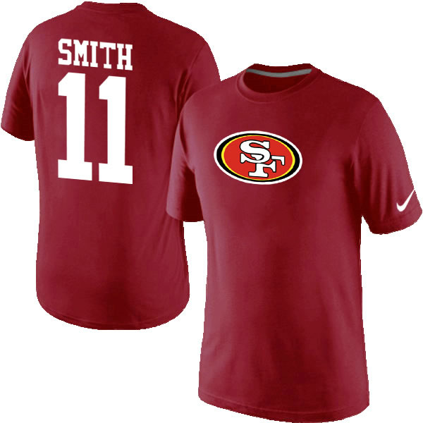 Men Nike San Francisco 49ers 11 Smith Name x26 Number T-Shirt Red,We sell and wholesale Men Nike San Francisco 49ers 11 Smith Name x26 Number T-Shirt Red on line form chian!