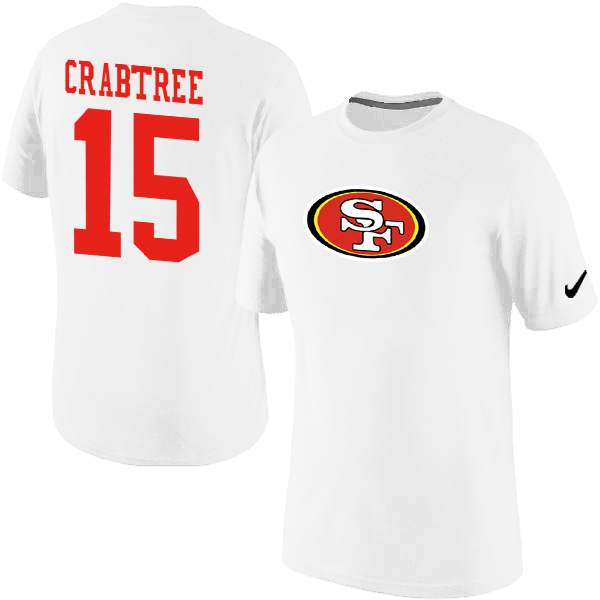 Men Nike San Francisco 49ers 15 Crabtree Name x26 Number T-Shirt White,We sell and wholesale Men Nike San Francisco 49ers 15 Crabtree Name x26 Number T-Shirt White on line form chian!
