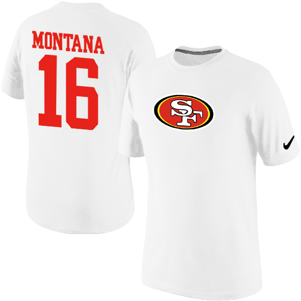 Men Nike San Francisco 49ers 16 Montana Name x26 Number T-Shirt White,We sell and wholesale Men Nike San Francisco 49ers 16 Montana Name x26 Number T-Shirt White on line form chian!