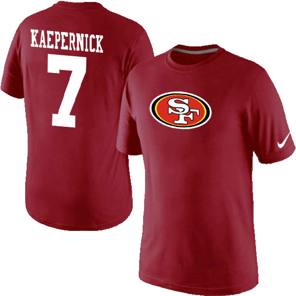 Men Nike San Francisco 49ers 7 Kaepernick Name x26 Number T-Shirt Red,We sell and wholesale Men Nike San Francisco 49ers 7 Kaepernick Name x26 Number T-Shirt Red on line form chian!