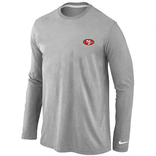 Men Nike San Francisco 49ers Long Sleeve T-Shirt Gray,We sell and wholesale Men Nike San Francisco 49ers Long Sleeve T-Shirt Gray on line form chian!