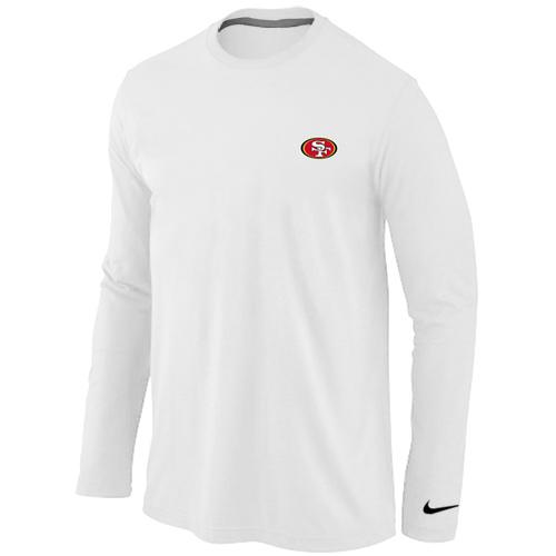 Men Nike San Francisco 49ers Long Sleeve T-Shirt White,We sell and wholesale Men Nike San Francisco 49ers Long Sleeve T-Shirt White on line form chian!