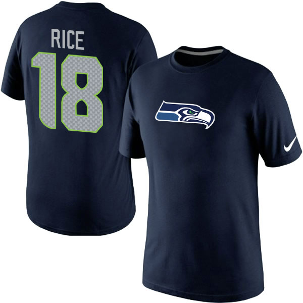 Men Nike Seattle Seahawks 18 Sidney Rice Name x26 Number T-Shirt Blue,We sell and wholesale Men Nike Seattle Seahawks 18 Sidney Rice Name x26 Number T-Shirt Blue on line form chian!