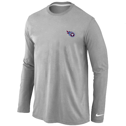 Men Nike Tennessee Titans Logo Long Sleeve T-Shirt Gray,We sell and wholesale Men Nike Tennessee Titans Logo Long Sleeve T-Shirt Gray on line form chian!