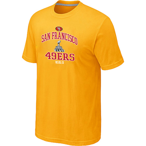 Men's San Francisco 49ers Super Bowl XLVII Heart & Soul Yellow T-Shirt,We sell and wholesale Men's San Francisco 49ers Super Bowl XLVII Heart & Soul Yellow T-Shirt on line form chian!