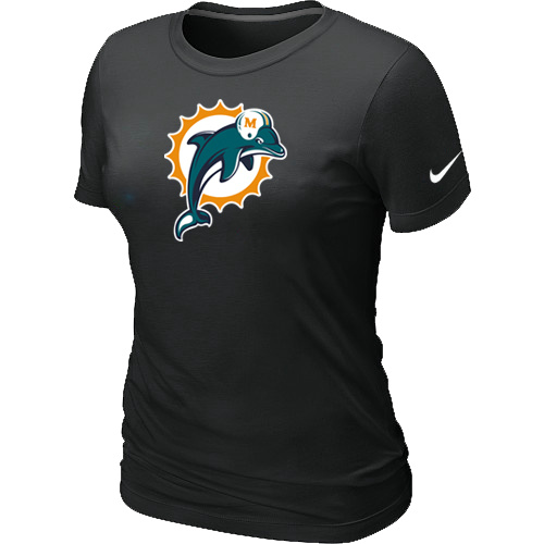 Miami Dolphins Black Women's Logo T-Shirt,We sell and wholesale Miami Dolphins Black Women's Logo T-Shirt on line form chian!