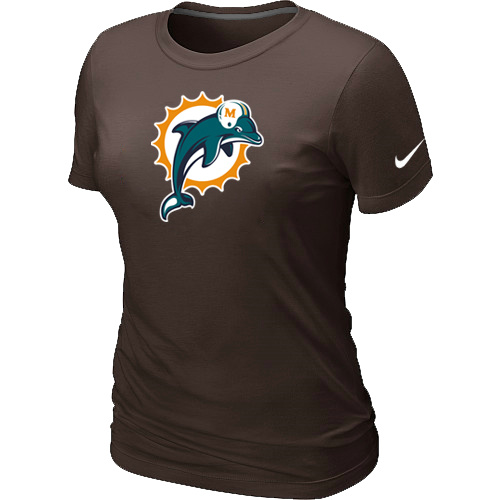 Miami Dolphins Brown Women's Logo T-Shirt,We sell and wholesale Miami Dolphins Brown Women's Logo T-Shirt on line form chian!