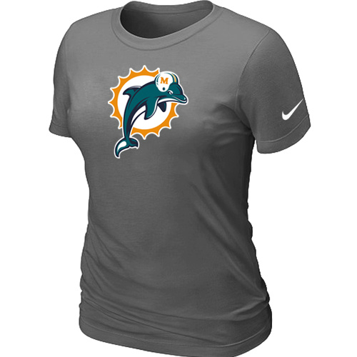 Miami Dolphins D.Grey Women's Logo T-Shirt,We sell and wholesale Miami Dolphins D.Grey Women's Logo T-Shirt on line form chian!