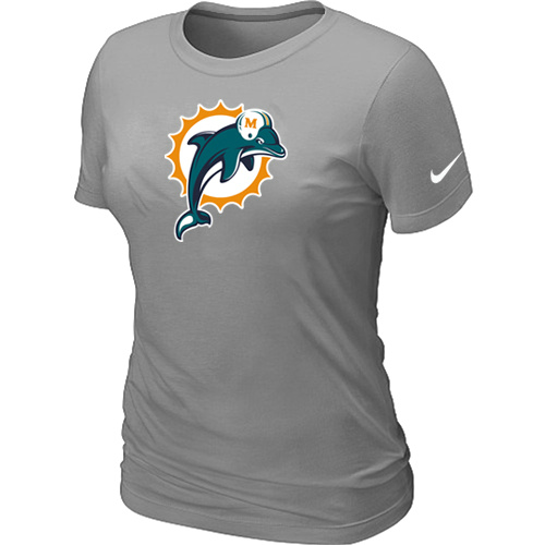 Miami Dolphins L.Grey Women's Logo T-Shirt,We sell and wholesale Miami Dolphins L.Grey Women's Logo T-Shirt on line form chian!
