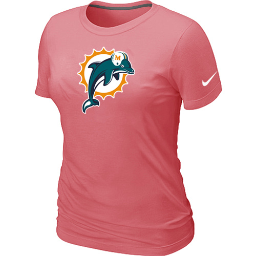 Miami Dolphins Pink Women's Logo T-Shirt,We sell and wholesale Miami Dolphins Pink Women's Logo T-Shirt on line form chian!