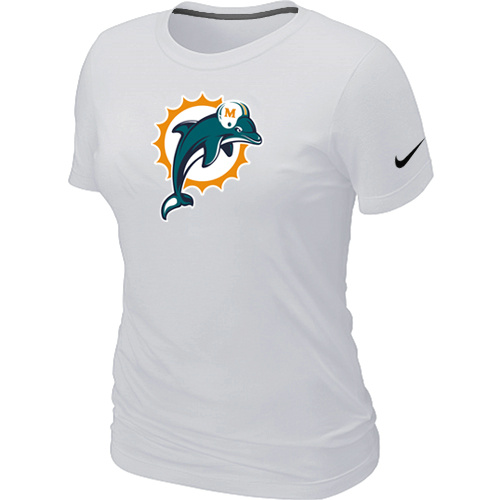 Miami Dolphins White Women's Logo T-Shirt,We sell and wholesale Miami Dolphins White Women's Logo T-Shirt on line form chian!