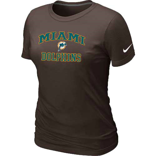 Miami Dolphins Women's Heart & Soul Brown T-Shirt,We sell and wholesale Miami Dolphins Women's Heart & Soul Brown T-Shirt on line form chian!
