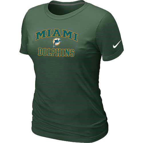 Miami Dolphins Women's Heart & Soul D.Green T-Shirt,We sell and wholesale Miami Dolphins Women's Heart & Soul D.Green T-Shirt on line form chian!