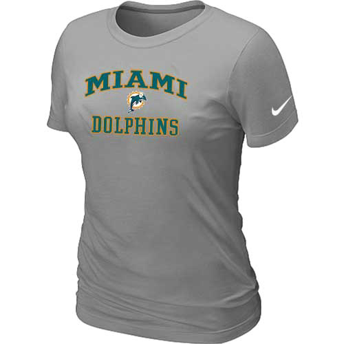 Miami Dolphins Women's Heart & Soul L.Grey T-Shirt,We sell and wholesale Miami Dolphins Women's Heart & Soul L.Grey T-Shirt on line form chian!