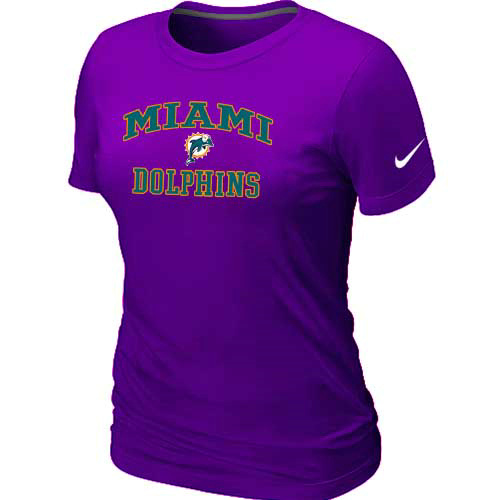 Miami Dolphins Women's Heart & Soul Purple T-Shirt,We sell and wholesale Miami Dolphins Women's Heart & Soul Purple T-Shirt on line form chian!