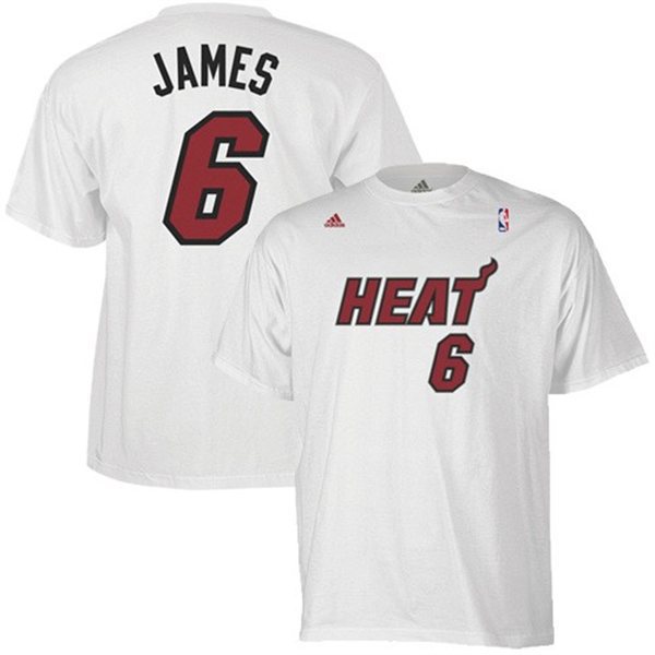 Miami Heat #6 LeBron James White T-Shirt,We sell and wholesale Miami Heat #6 LeBron James White T-Shirt on line form chian!