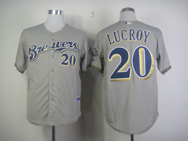 Milwaukee Brewers #20 Jonathan Lucroy Gray Jerseys,We sell and wholesale Milwaukee Brewers #20 Jonathan Lucroy Gray Jerseys on line form chian!
