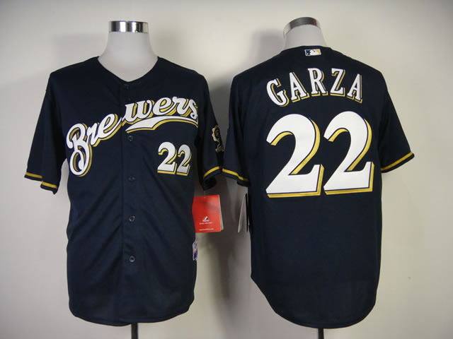 Milwaukee Brewers #22 Garza Navy Blue Jerseys,We sell and wholesale Milwaukee Brewers #22 Garza Navy Blue Jerseys on line form chian!