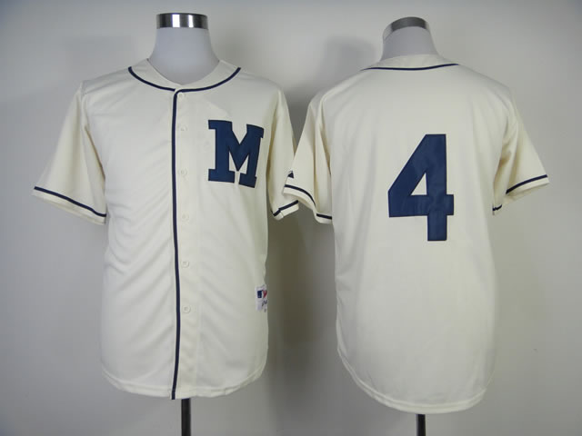Milwaukee Brewers #4 Paul Molitor 1913 Turn Back The Clock Cream Jerseys,We sell and wholesale Milwaukee Brewers #4 Paul Molitor 1913 Turn Back The Clock Cream Jerseys on line form chian!