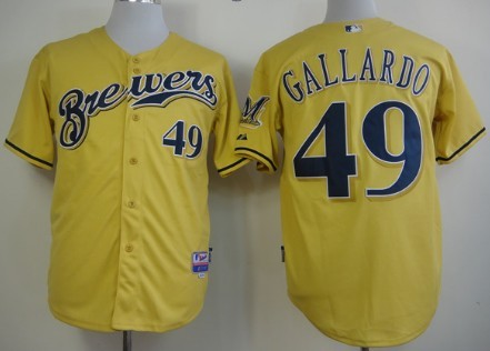 Milwaukee Brewers #49 Yovani Gallardo Yellow Jerseys,We sell and wholesale Milwaukee Brewers #49 Yovani Gallardo Yellow Jerseys on line form chian!