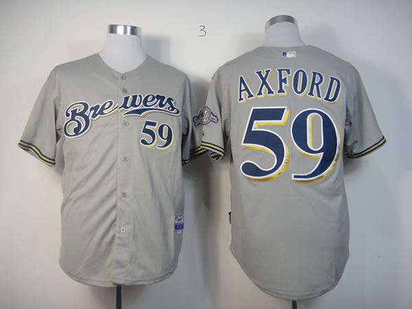Milwaukee Brewers #59 John Axford Gray Jerseys,We sell and wholesale Milwaukee Brewers #59 John Axford Gray Jerseys on line form chian!