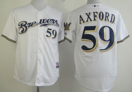 Milwaukee Brewers #59 John Axford White Jerseys,We sell and wholesale Milwaukee Brewers #59 John Axford White Jerseys on line form chian!