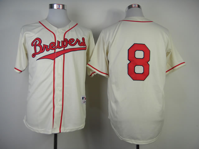 Milwaukee Brewers #8 Ryan Braun Cream 1948 Throwback Jerseys,We sell and wholesale Milwaukee Brewers #8 Ryan Braun Cream 1948 Throwback Jerseys on line form chian!