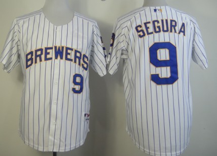 Milwaukee Brewers #9 Jean Segura White With Pinstripe Jerseys,We sell and wholesale Milwaukee Brewers #9 Jean Segura White With Pinstripe Jerseys on line form chian!