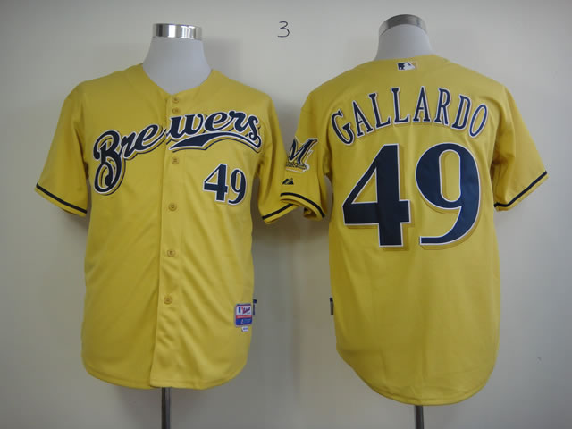 Milwaukee Brewers 2013 Authentic #49 Gallardo Alternate Yellow Cool Base Jerseys,We sell and wholesale Milwaukee Brewers 2013 Authentic #49 Gallardo Alternate Yellow Cool Base Jerseys on line form chian!