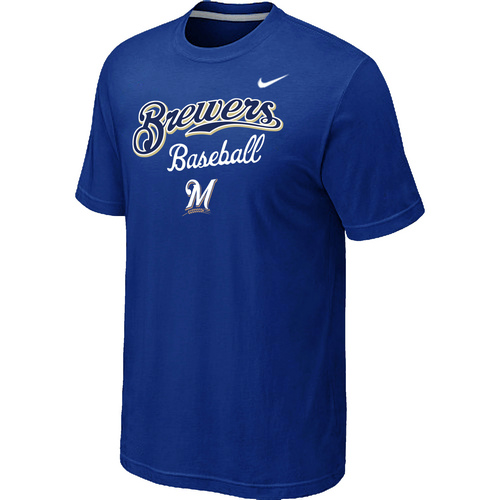 Milwaukee Brewers 2014 Home Practice T-Shirt - Blue,We sell and wholesale Milwaukee Brewers 2014 Home Practice T-Shirt - Blue on line form chian!