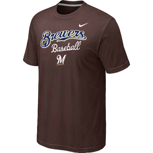 Milwaukee Brewers 2014 Home Practice T-Shirt - Brown,We sell and wholesale Milwaukee Brewers 2014 Home Practice T-Shirt - Brown on line form chian!