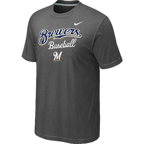 Milwaukee Brewers 2014 Home Practice T-Shirt - Dark Grey,We sell and wholesale Milwaukee Brewers 2014 Home Practice T-Shirt - Dark Grey on line form chian!
