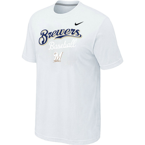Milwaukee Brewers 2014 Home Practice T-Shirt - White,We sell and wholesale Milwaukee Brewers 2014 Home Practice T-Shirt - White on line form chian!